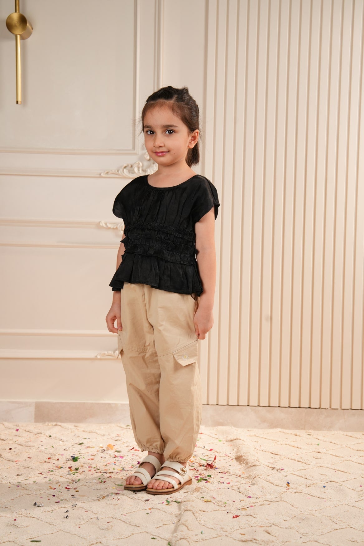 Black Gathered Top