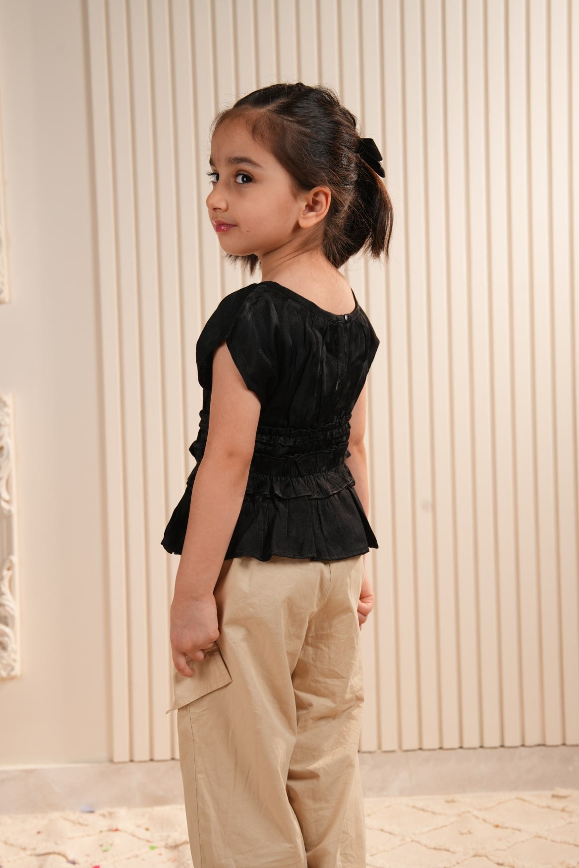 Black Gathered Top