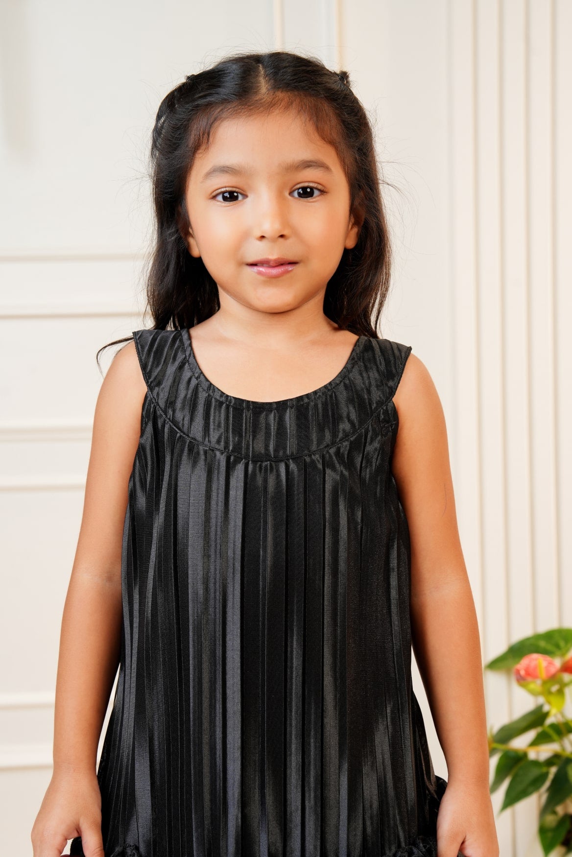 Black pleated dress