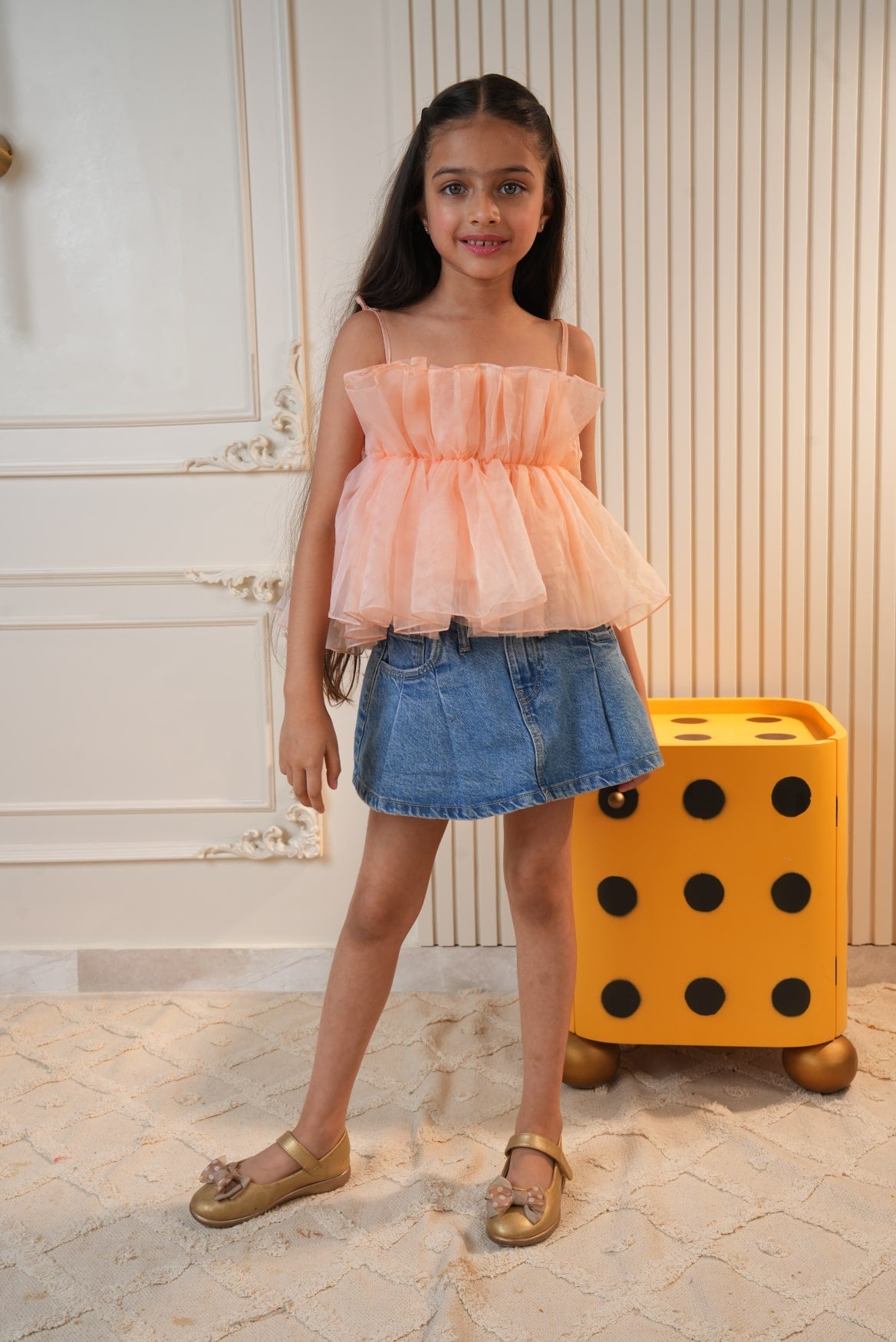Peach Tulle Top