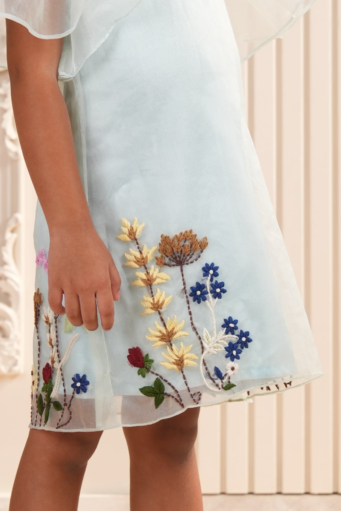 Blue Hand Embroidered Dress