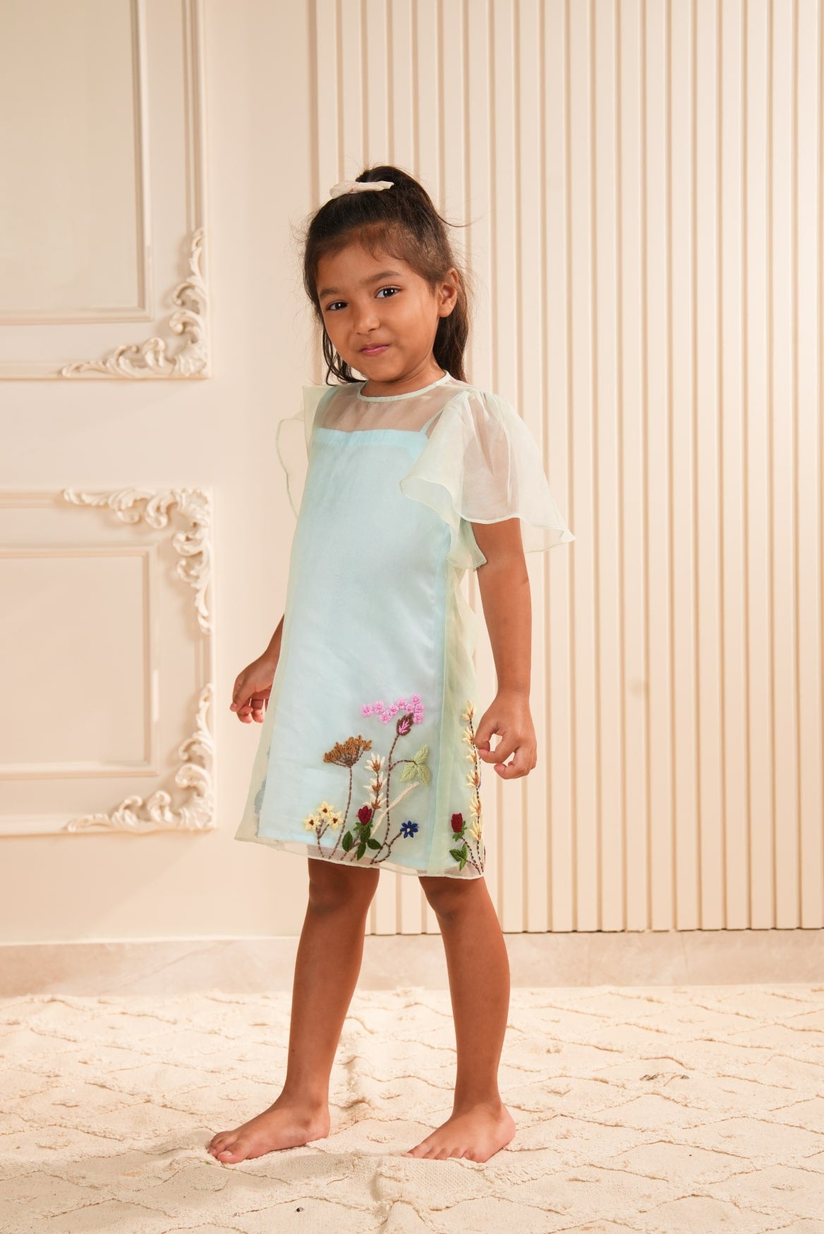 Blue Hand Embroidered Dress