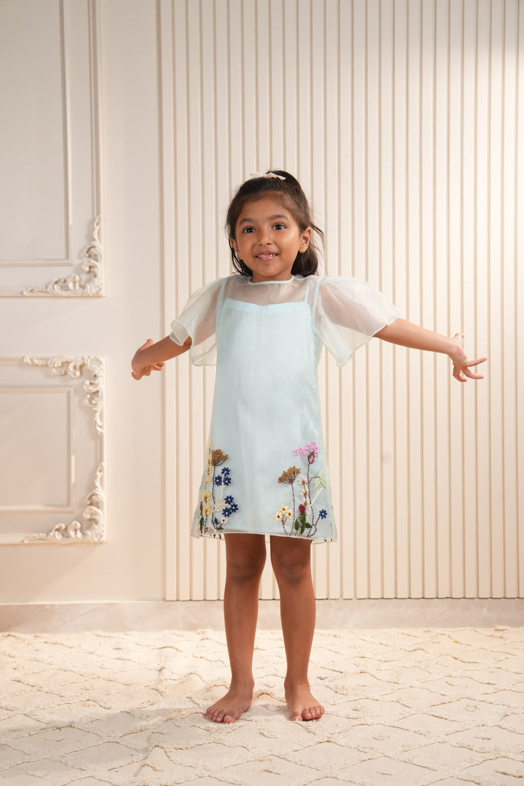 Blue Hand Embroidered Dress