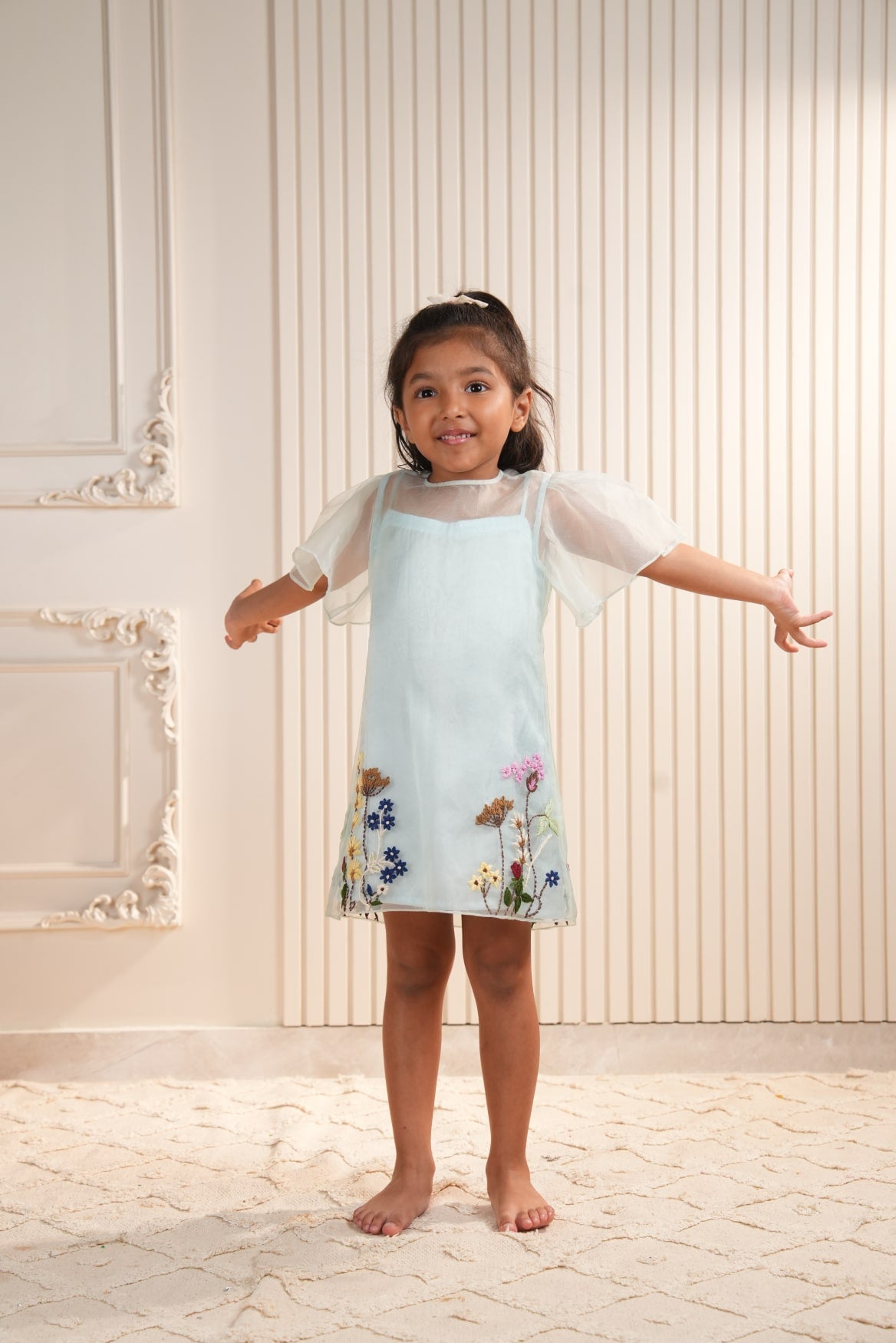 Blue Hand Embroidered Dress