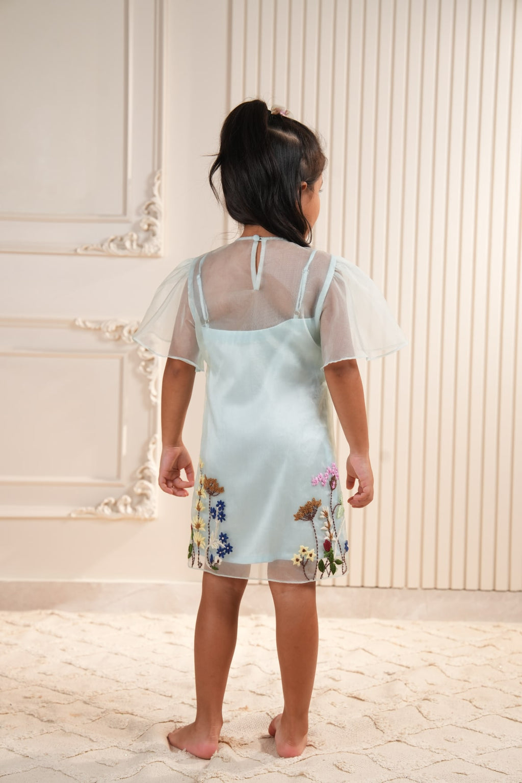 Blue Hand Embroidered Dress