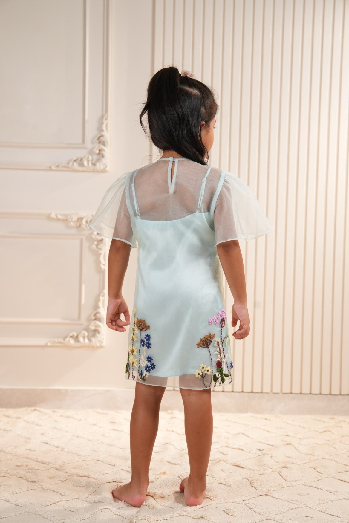 Blue Hand Embroidered Dress