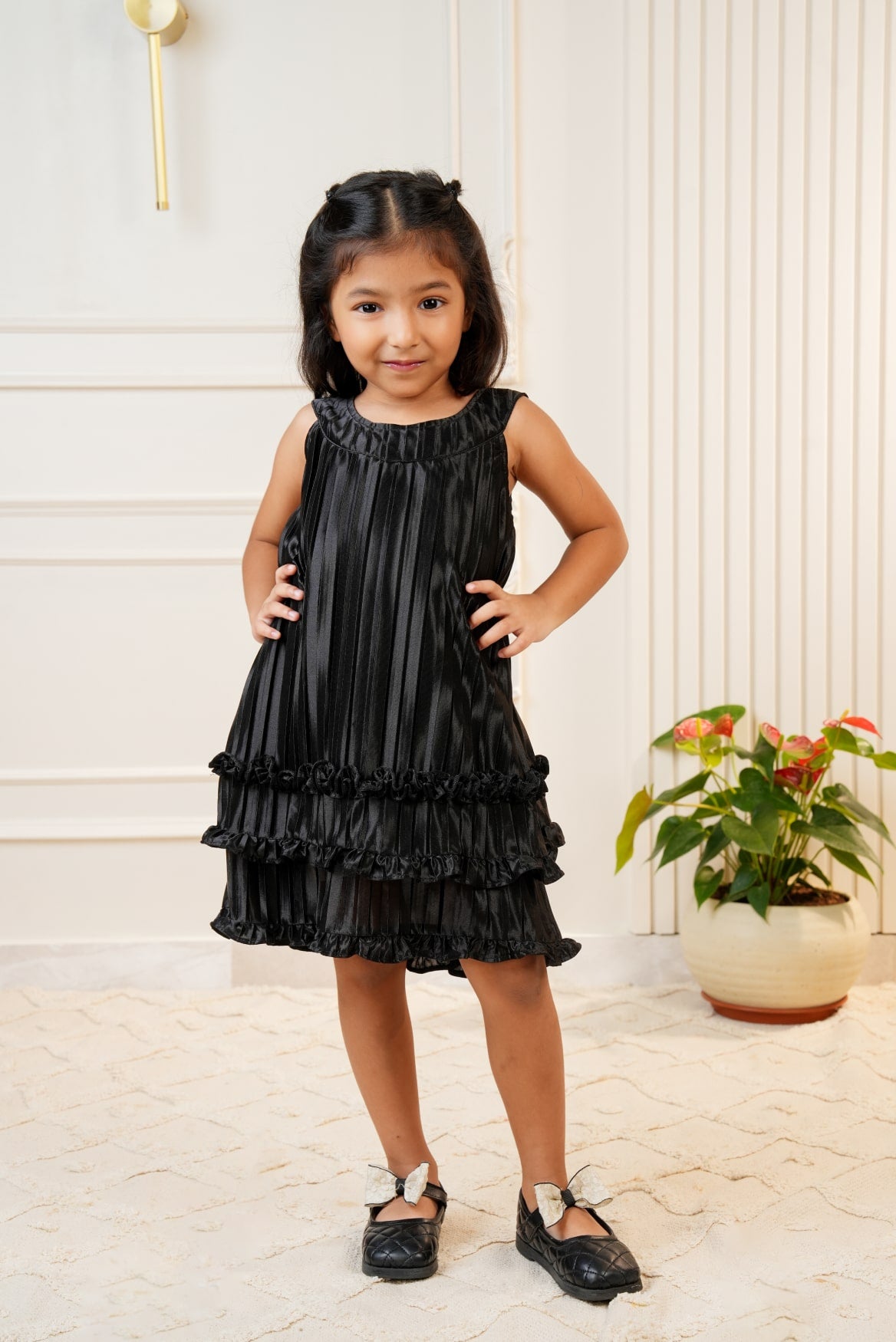 Black pleated dress