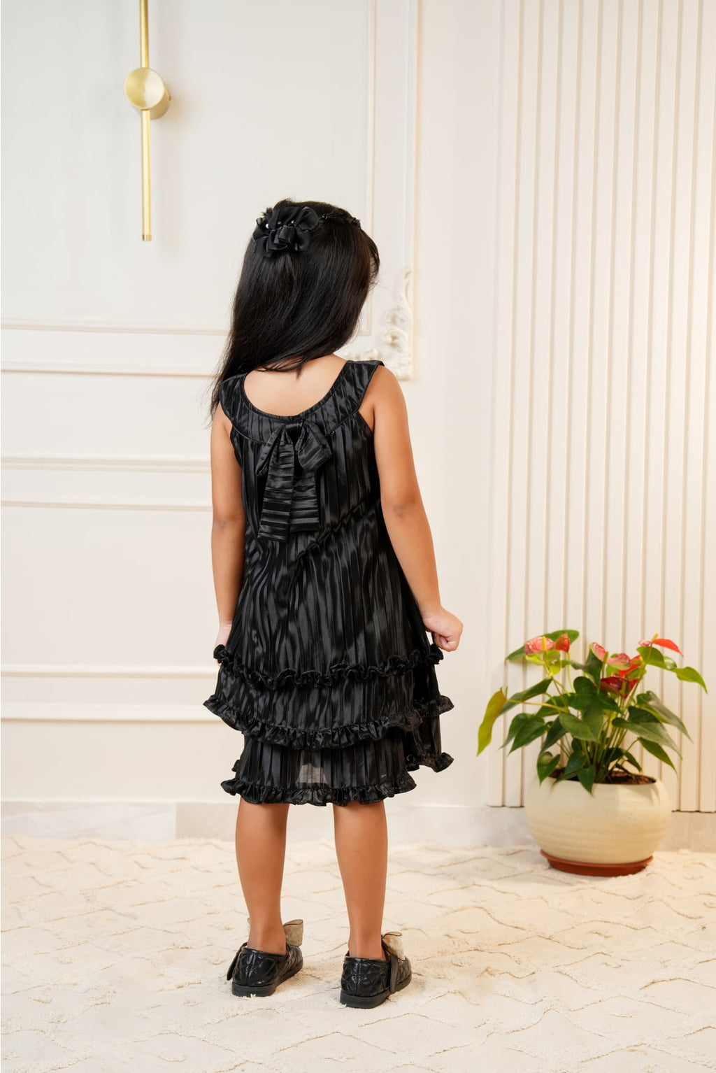 Black pleated dress
