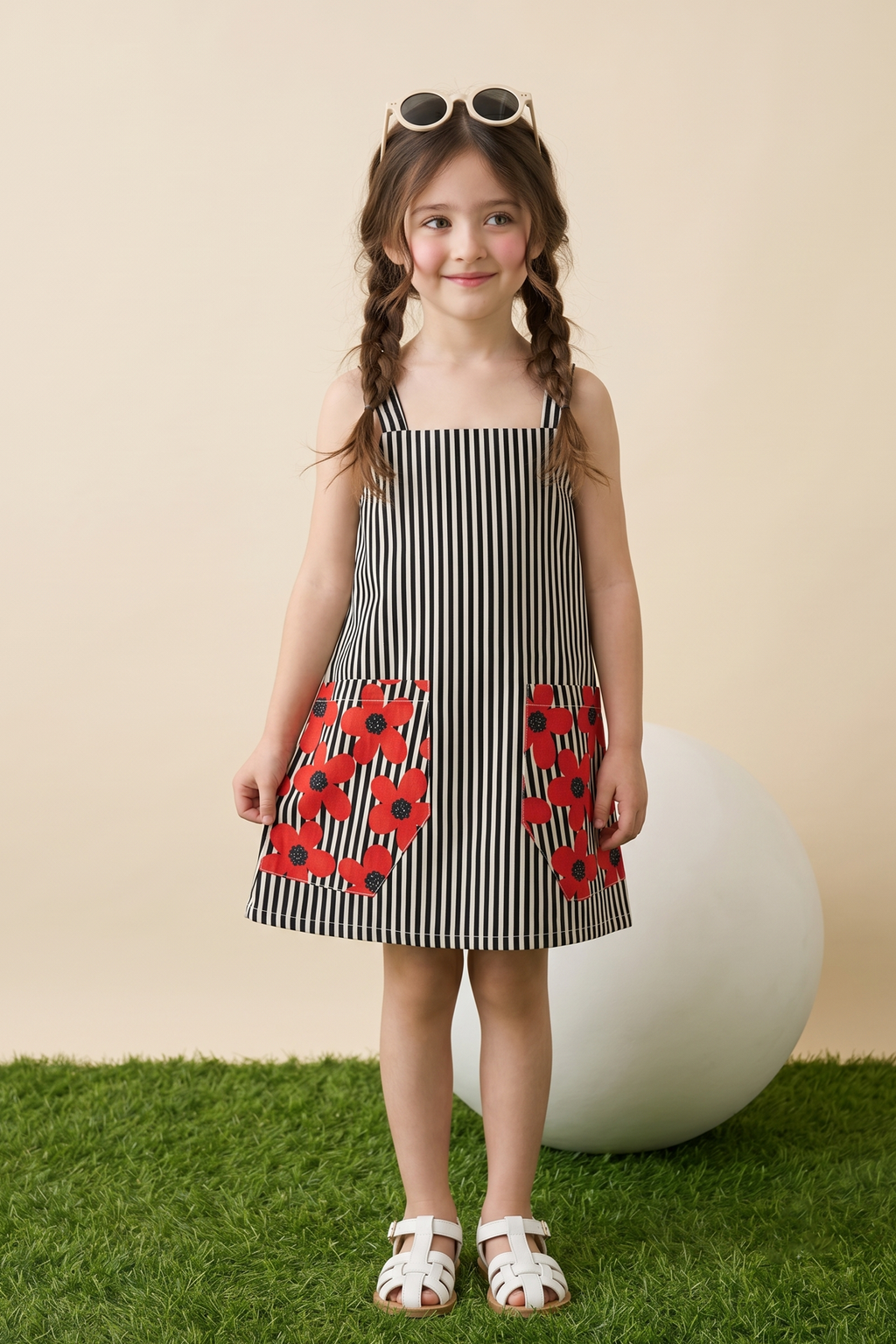 Black Stripe Printed Dress