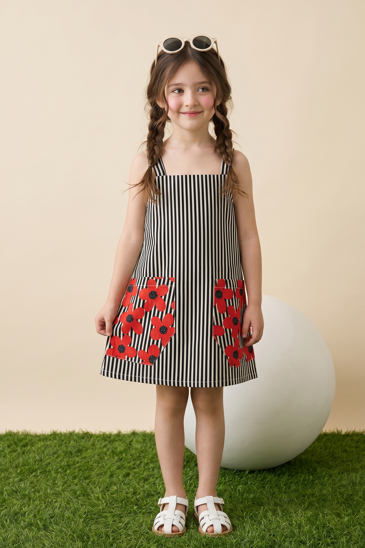 Black Stripe Printed Dress