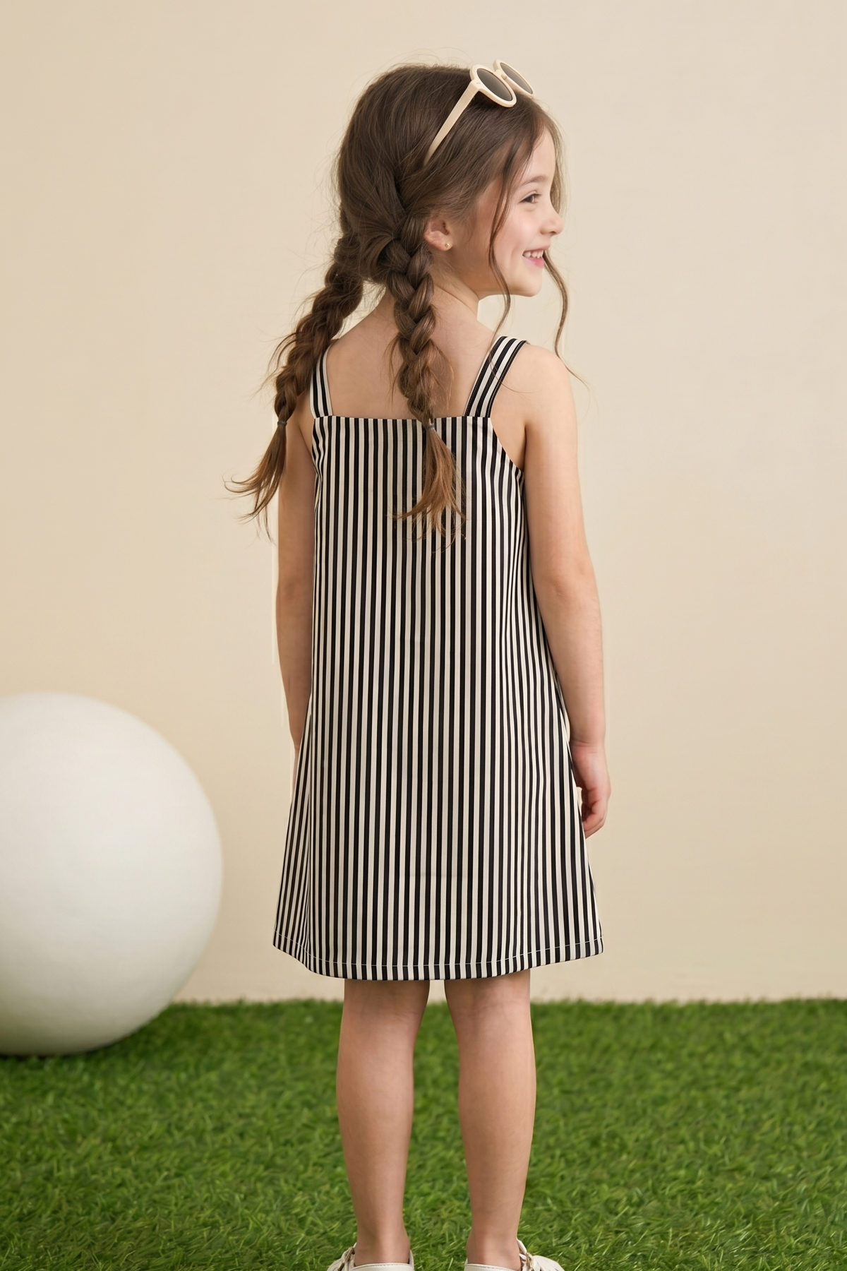 Black Stripe Printed Dress