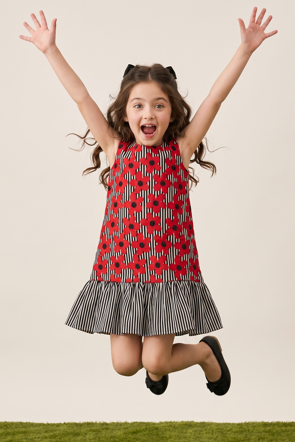 Stripe Flower Printed Dress