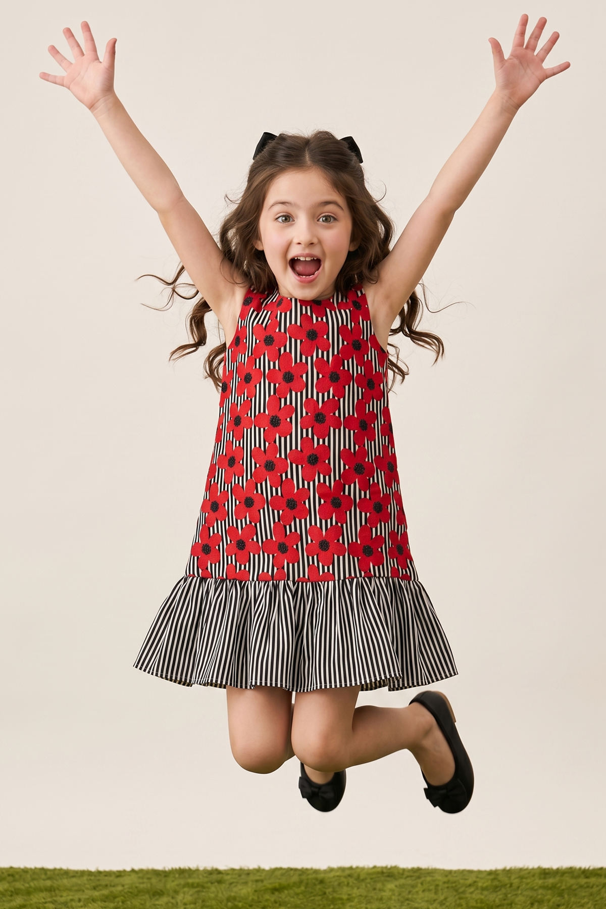 Stripe Flower Printed Dress