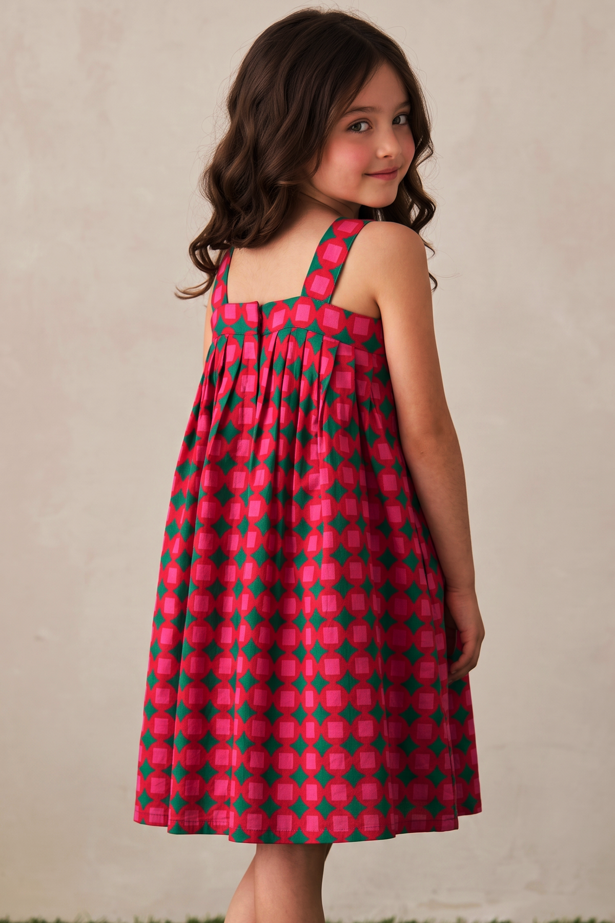 Red Printed Halter Dress