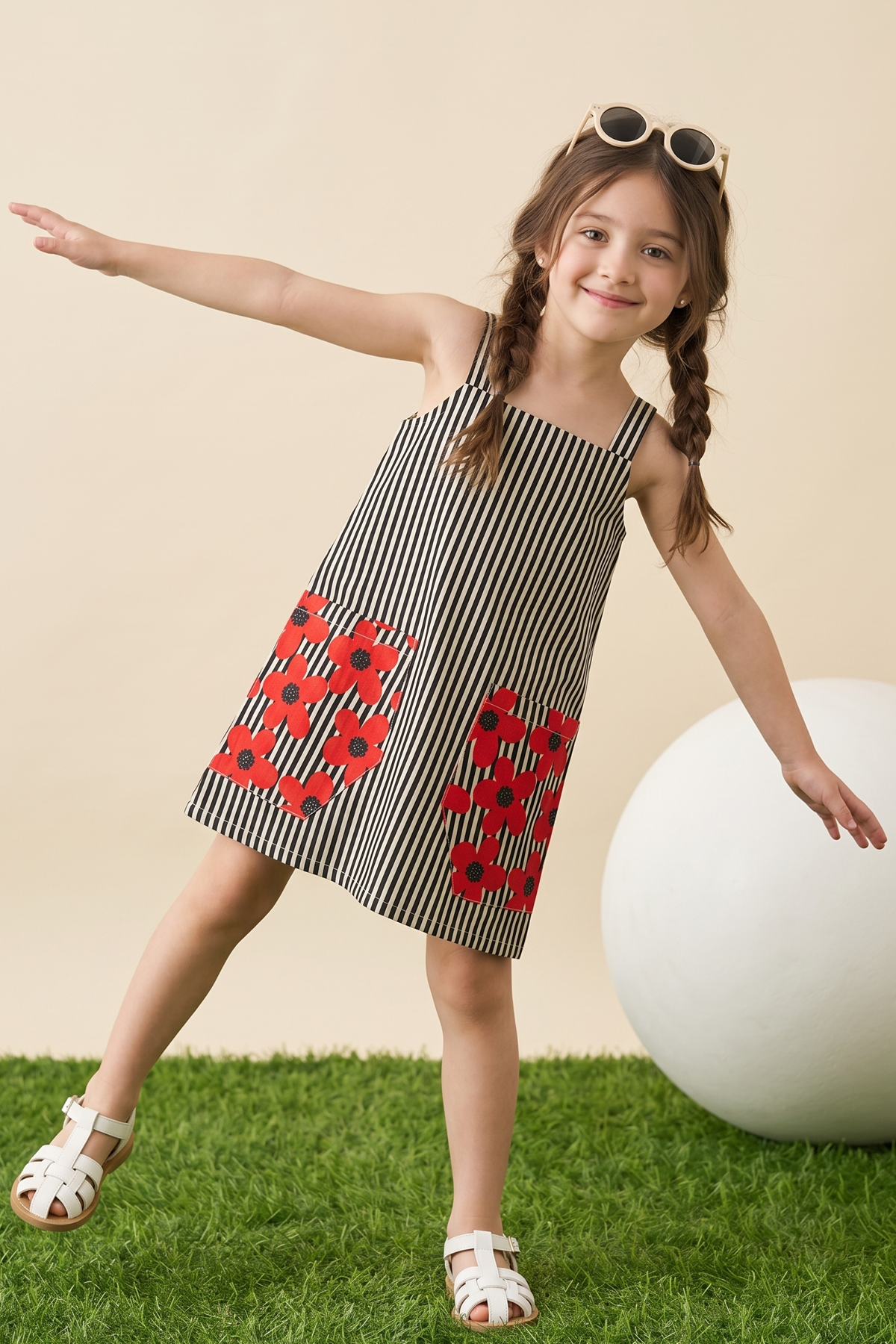 Black Stripe Printed Dress