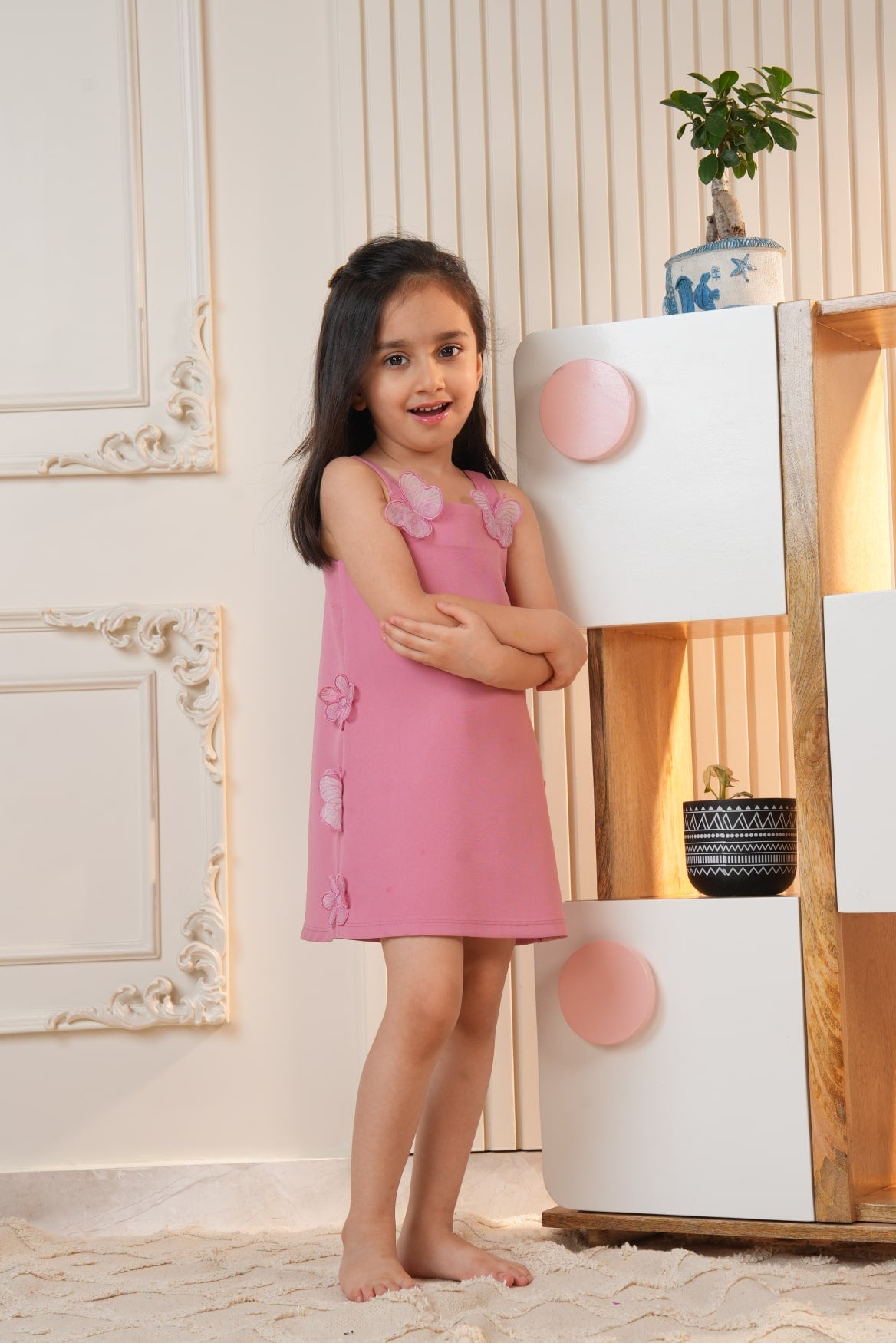 Pink Dress with Embroidery Detail