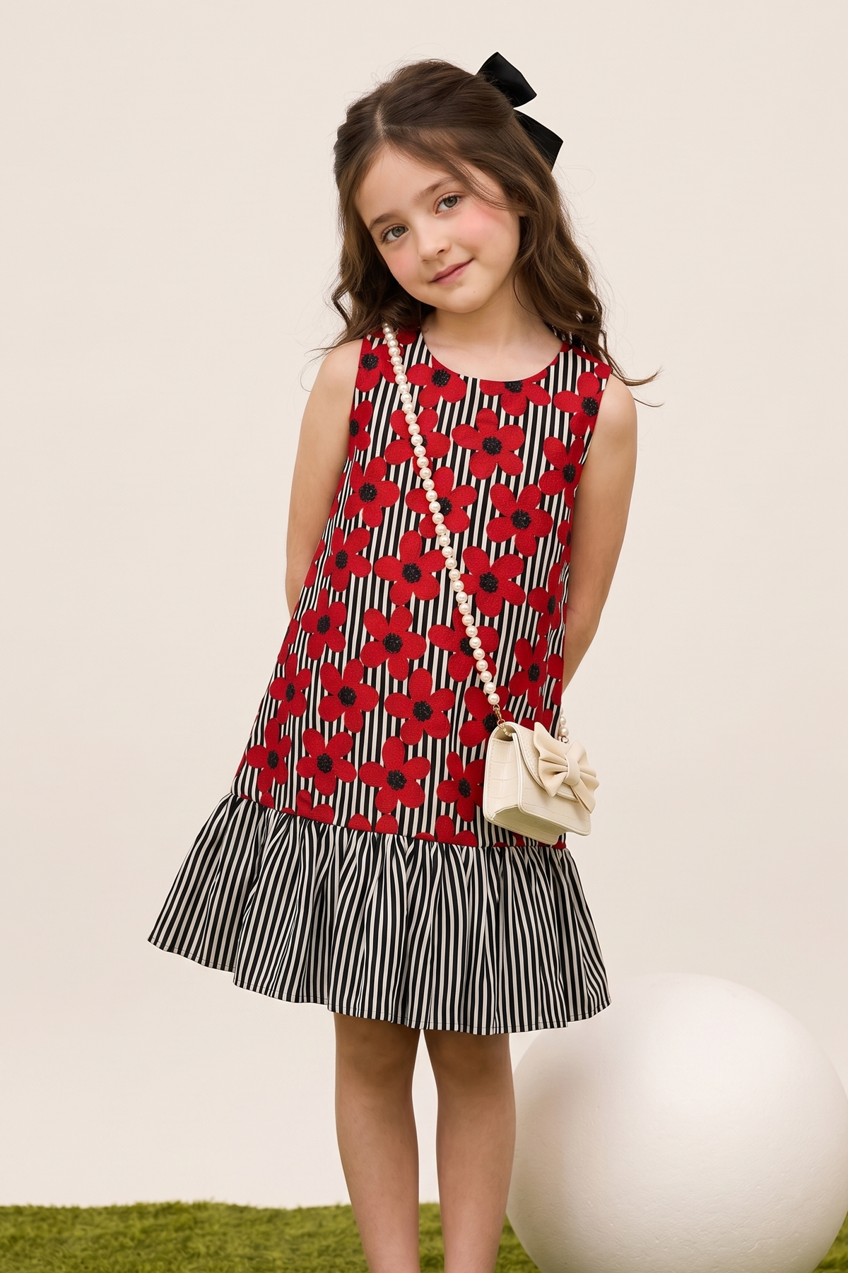 Stripe Flower Printed Dress
