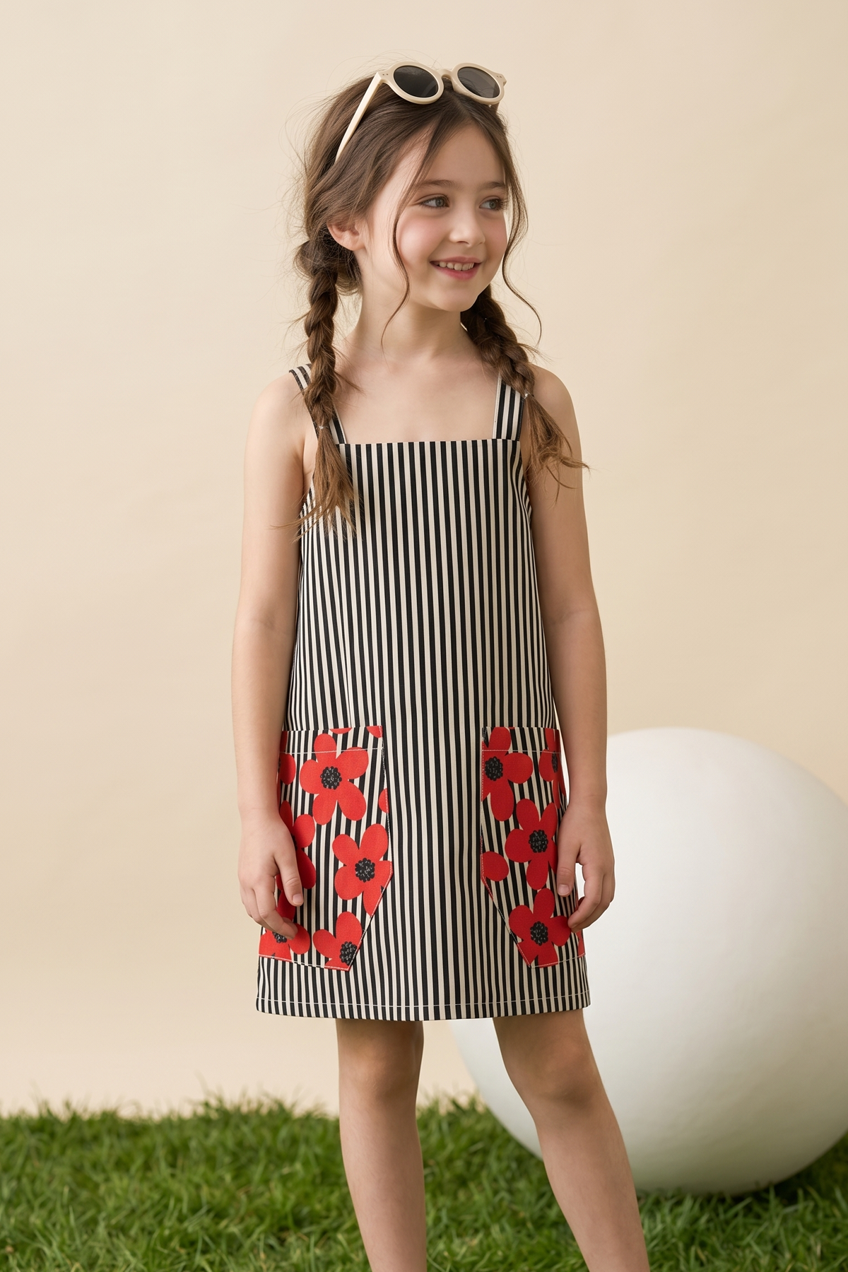 Black Stripe Printed Dress