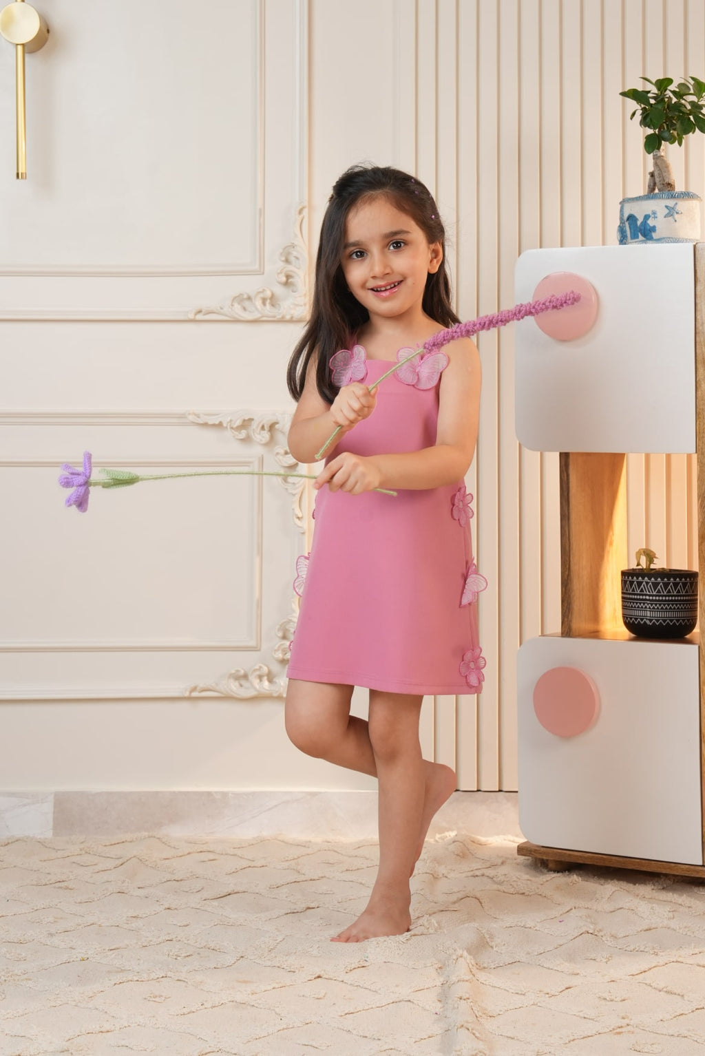 Pink Dress with Embroidery Detail