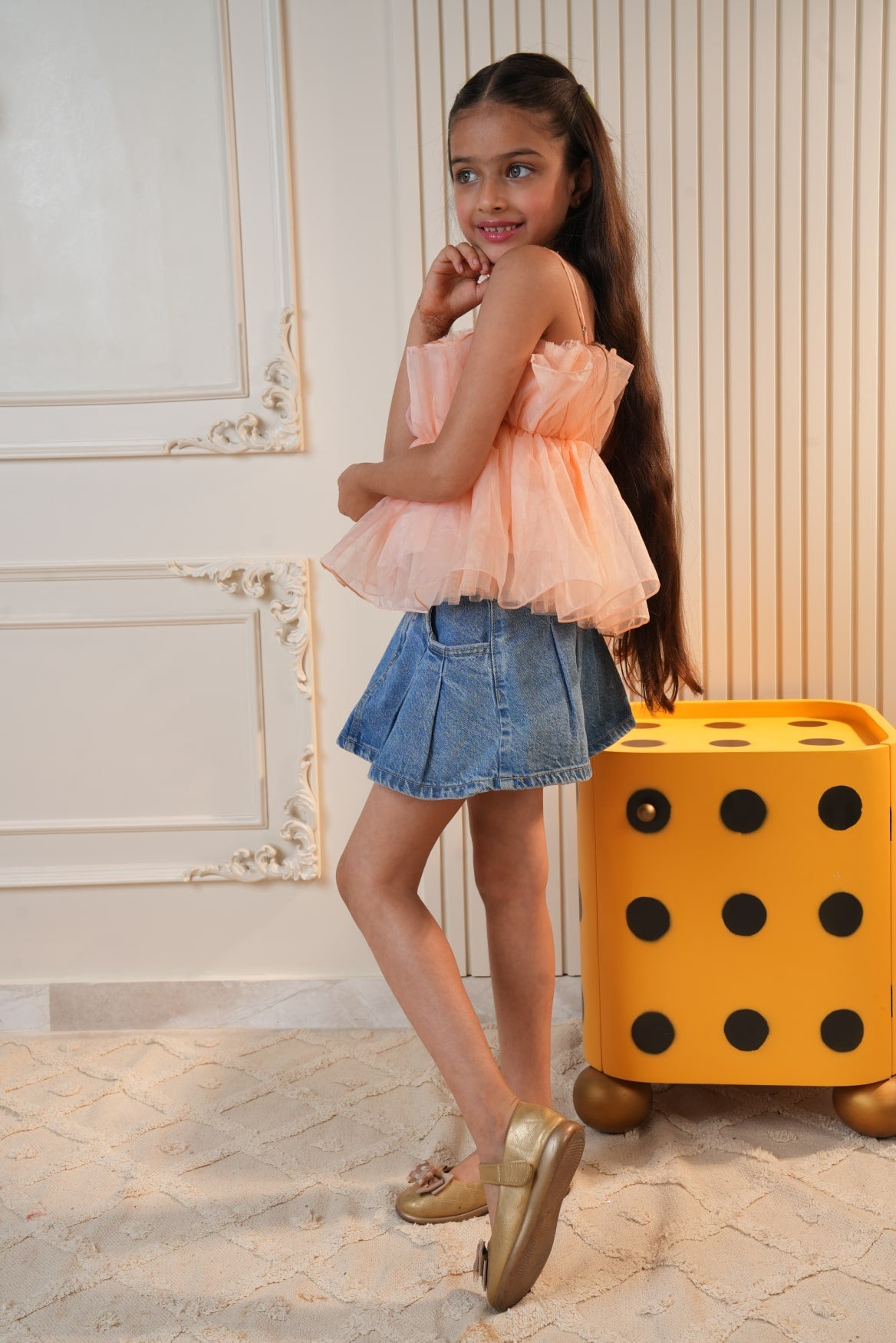 Peach Tulle Top