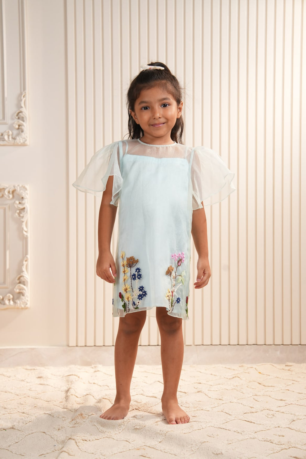 Blue Hand Embroidered Dress