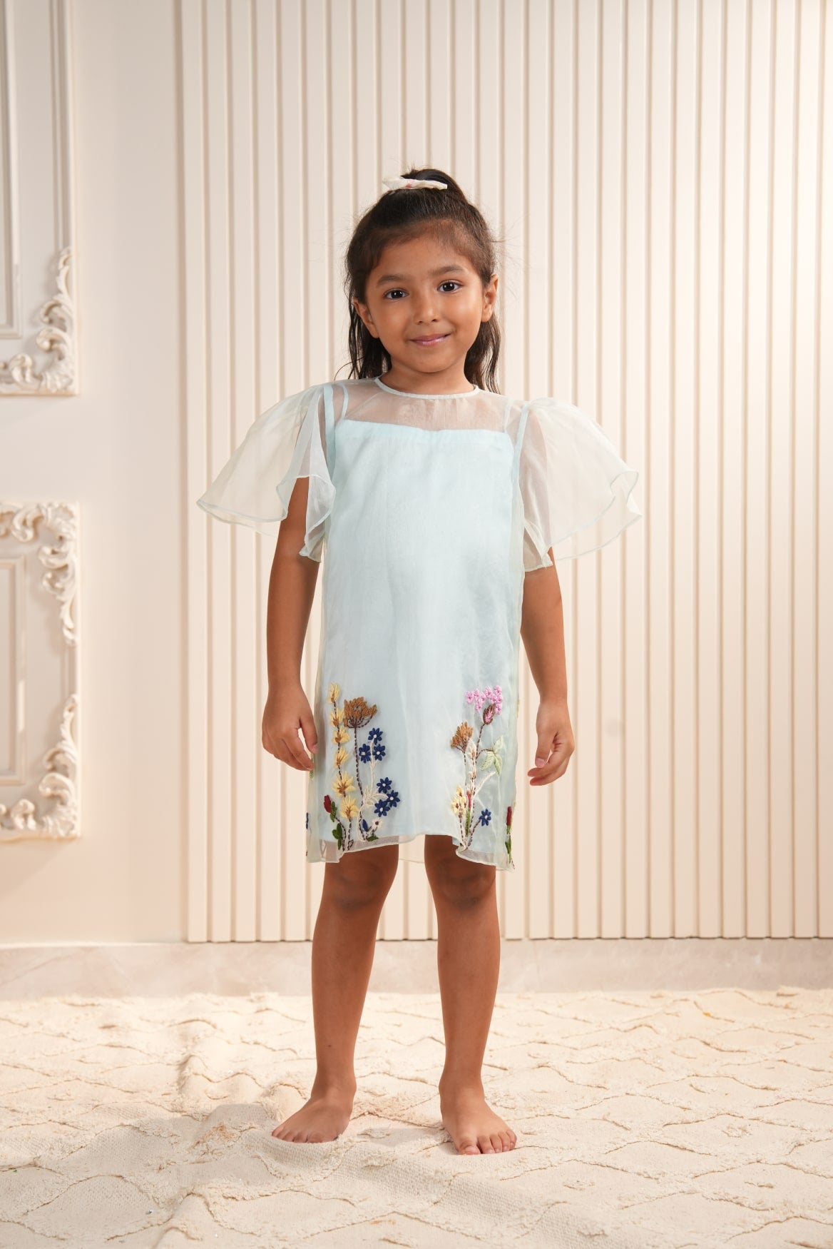 Blue Hand Embroidered Dress